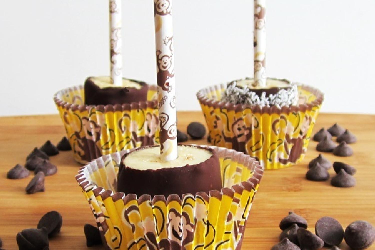 Frozen Chocolate Banana Monkey Pops