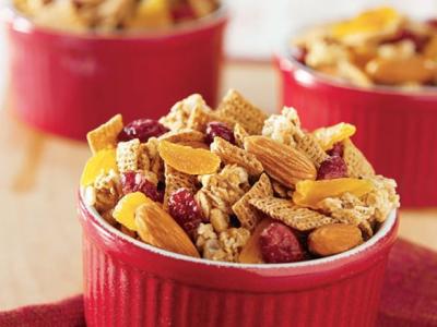 Almond snack mix with all ingredients. 
